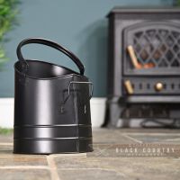 Black Coal Bucket in Situ Next to the Fireplace 