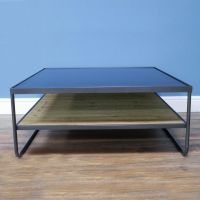 Modern Metal & Glass Coffee Table Finished in Black Modern Metal & Glass Coffee Table Finished in Black