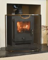 Modern Chrome "Kirby" Curved Fire Screen