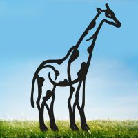 Black Contemporary Giraffe Silhouette with Spots