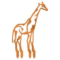 Rustic Contemporary Giraffe Silhouette on White Background