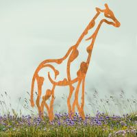 Rustic Contemporary Giraffe Silhouette in Situ