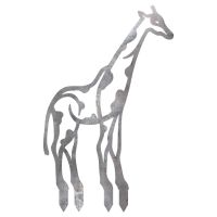 Natural Steel Contemporary Giraffe Silhouette on White Background Natural Steel Contemporary Giraffe Silhouette on White Background