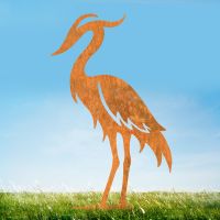 Rustic Sheet Steel Silhouette with Modern Heron Design