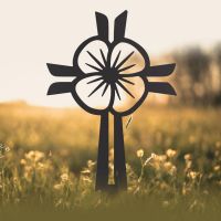 Black Ground Spike with Modern Poppy Cross "Remembrance" Motif