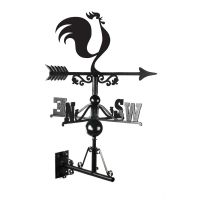 Modern Rooster Weathervane Finished in Black