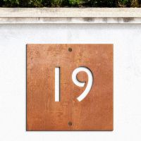 Modern Rustic Square House Number Sign