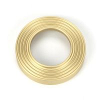 Close-Up of Beehive Backplate for Modern Satin Brass "Neville" Beehive Door Handle on Rose Set - 53mm Close-Up of Beehive Backplate for Modern Satin Brass "Neville" Beehive Door Handle on Rose Set - 53mm