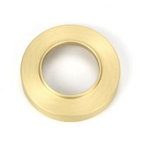 Close-Up of Backplate for Modern Satin Brass "Neville" Door Handle on Rose Set - 53mm