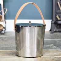 Modern Ash Bucket Finished in a Stainless Steel Modern Ash Bucket Finished in a Stainless Steel