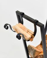Modern V-Shaped Open Surround Log Holder and Kindling Cradle cradle close up