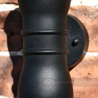 Modern wall lantern close up of finish