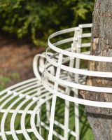 Close-Up of Monmouthshire Cream Wrought Iron Deluxe Tree Seat