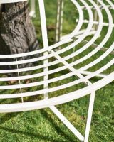 Close-Up of Monmouthshire Cream Wrought Iron Deluxe Tree Seat