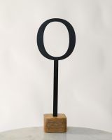 Monograph Metal & Wood Letter Display Ornament Shown Front on on a White Background