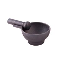 Large Cast Iron Mortar and Pestle in a Natural Finish