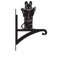 Mouse on Cotton Iron Hanging Basket Bracket in Black  Mouse on Cotton Iron Hanging Basket Bracket in Black