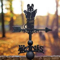 Mouse on Cotton Reel Weathervane in Situ in a Woodland Setting