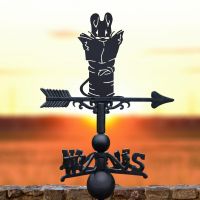 Mouse on Cotton Reel Weathervane in Use in the Sunrise