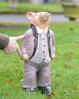 "Winston" the Dapper Mouse in Cast Aluminium to scale with hand in shot for reference "Winston" the Dapper Mouse in Cast Aluminium to scale with hand in shot for reference