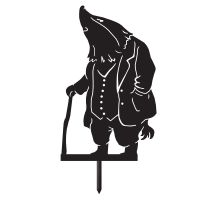 Mr Badger With Walking Stick Silhouette in a Black Finish