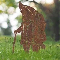 Mr Badger With Walking Stick Silhouette in Use in the Garden