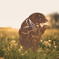 Mr Badger Silhouette in Situ in a Field