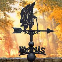 Mr Badger Weathervane on Autumn scene background