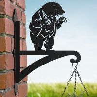 Hanging Basket Bracket with Mr Mole Topper