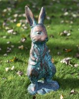 Mr Rabbit Sculpture in a Verdigris Finish