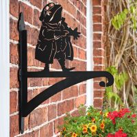 Mr. Toad Iron Hanging Basket Bracket on Wall 