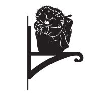 Mrs Hedgehog Iron Hanging Basket Bracket in Black 