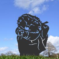 Black Mrs Hedgehog Silhouette in Situ