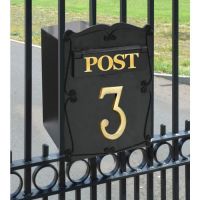 "The Mulrose" Post Box For Gates with a Brass Number