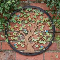 Multi-Coloured Circular "Tree of Life" Garden Wall Art Multi-Coloured Circular "Tree of Life" Garden Wall Art