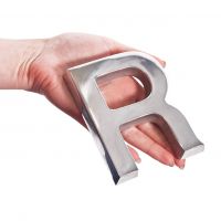 Polished Aluminium Big & Chunky Letter R in Hand