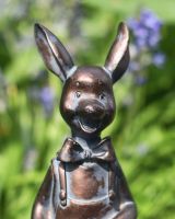 Close up of face detail on kangaroo garden sculpture