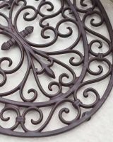 Close-Up of Natural Cast Iron Ornate "Aureate" Oval Doormat