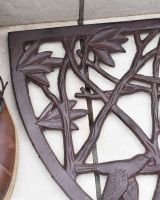 Close-Up of Cast Iron Frame for Natural Cast Iron Ornate "Nature in Flight" Arched Doormat