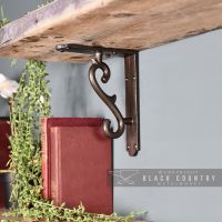 Natural Iron Scroll Shelf Bracket in Situ