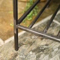 Natural Wood and Metal Opening Storage Bench