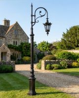 new "Lord Blakemere" Antique Brown Cast Iron Ornate Swan Neck Lamp Post 2.5m digital illustration copy