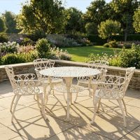 Solid Cream "Edworth Manor" Four Seater Dining Set digital illustration