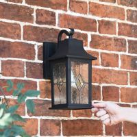 Scale Short of Newham Traditional Black Outdoor Rectangular Top Fix Wall Lantern