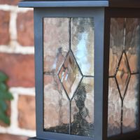 Close-Up of Newham Traditional Black Outdoor Rectangular Top Fix Wall Lantern