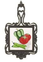 Square Trivet C/W Tomato/Pepper