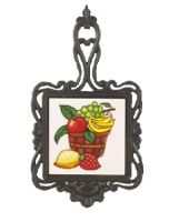 Square Trivet C/W Bowl Of Fruit