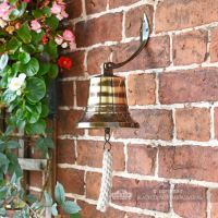  6" Antique Brass Bell with Rope Lanyard