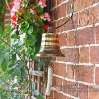  6" Antique Brass Bell with Rope Lanyard
