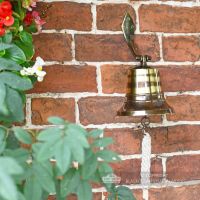  6" Antique Brass Bell with Rope Lanyard